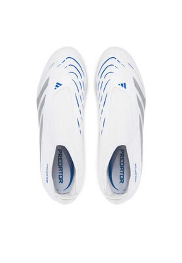 Adidas - adidas Buty do piłki nożnej Predator League Laceless Firm/Multi-Ground ID3860 Biały. Kolor: biały. Materiał: skóra
