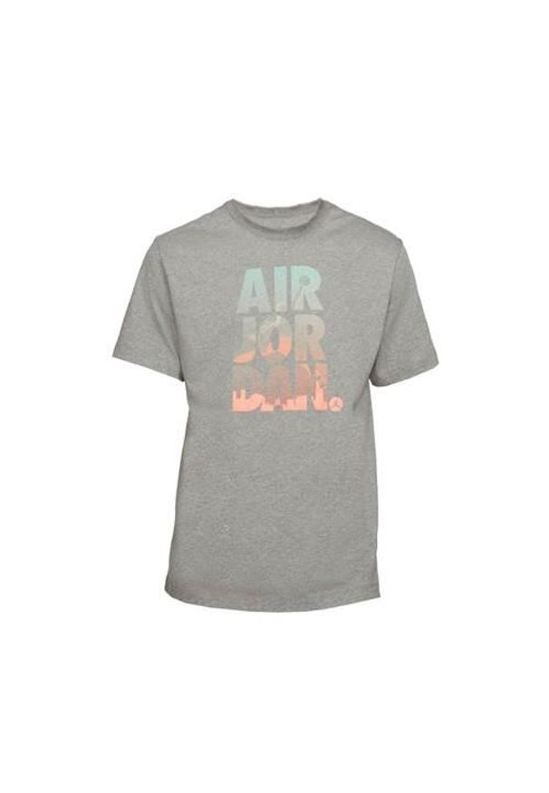 Koszulka sportowa męska Nike Jumpman Classics Graphic. Kolor: szary. Materiał: bawełna. Długość rękawa: krótki rękaw. Długość: krótkie. Sport: fitness