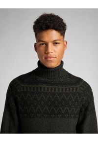 Lee - MĘSKI SWETER LEE HIGH NECK SEAS KNIT SERPICO GREEN L83HNWOJ