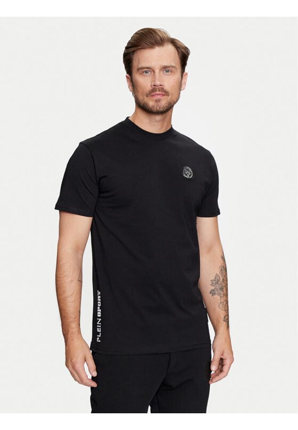 Plein Sport T-Shirt FADC MTK7539 STE003N Czarny Regular Fit. Kolor: czarny. Materiał: bawełna. Styl: sportowy