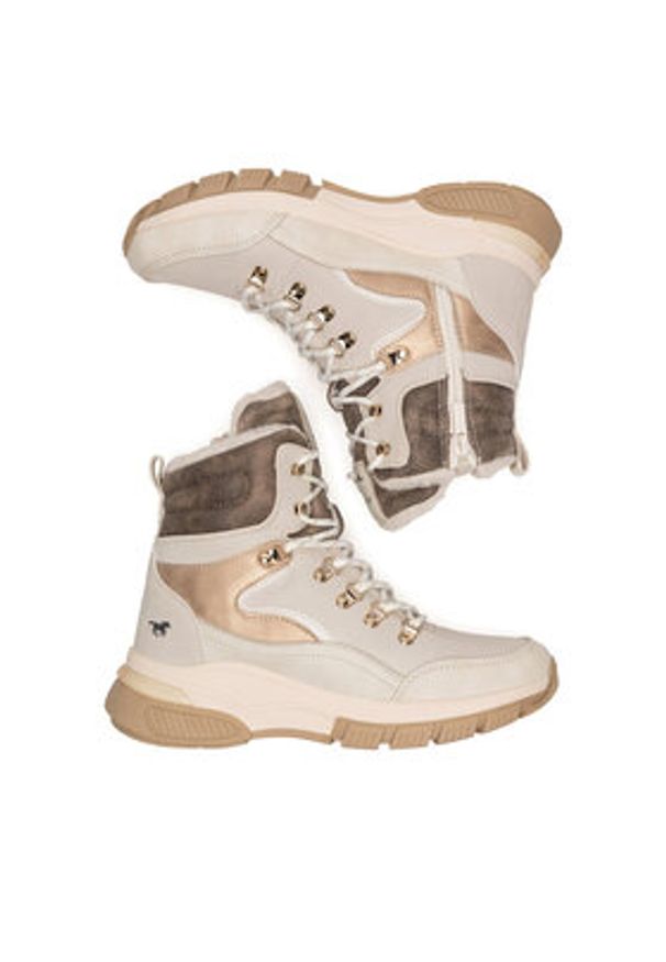 Mustang Trzewiki 1481-605 Beżowy. Kolor: beżowy. Materiał: skóra