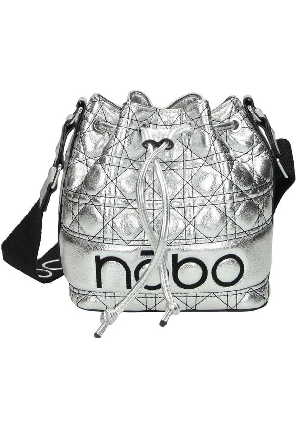 Inna - Torebka damska Nobo listonoszka metaliczna pikowana srebrna. Kolor: srebrny. Materiał: pikowane. Styl: elegancki