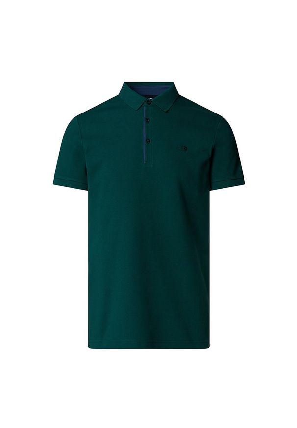 Koszulka męska The North Face Tanken 0A8C1N6GI1 - zielona. Typ kołnierza: polo. Kolor: zielony. Materiał: bawełna, materiał