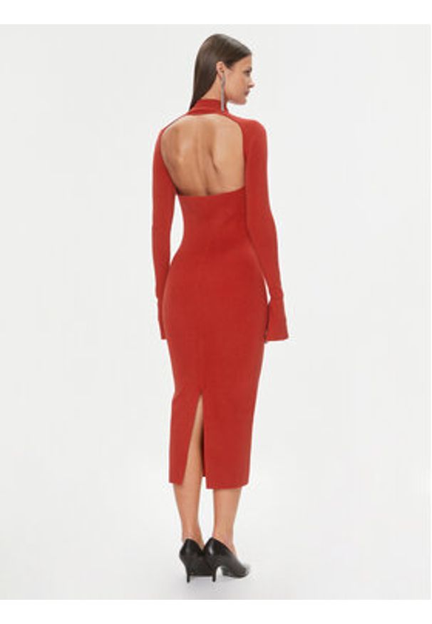 Patrizia Pepe Sukienka dzianinowa 2A2612/K002-R808 Czerwony Slim Fit. Kolor: czerwony. Materiał: lyocell