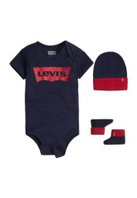 Levi's® - Levi's Komplet niemowlęcy kolor granatowy. Okazja: na spotkanie biznesowe, na co dzień. Kolor: niebieski. Wzór: nadruk. Styl: biznesowy, casual #1