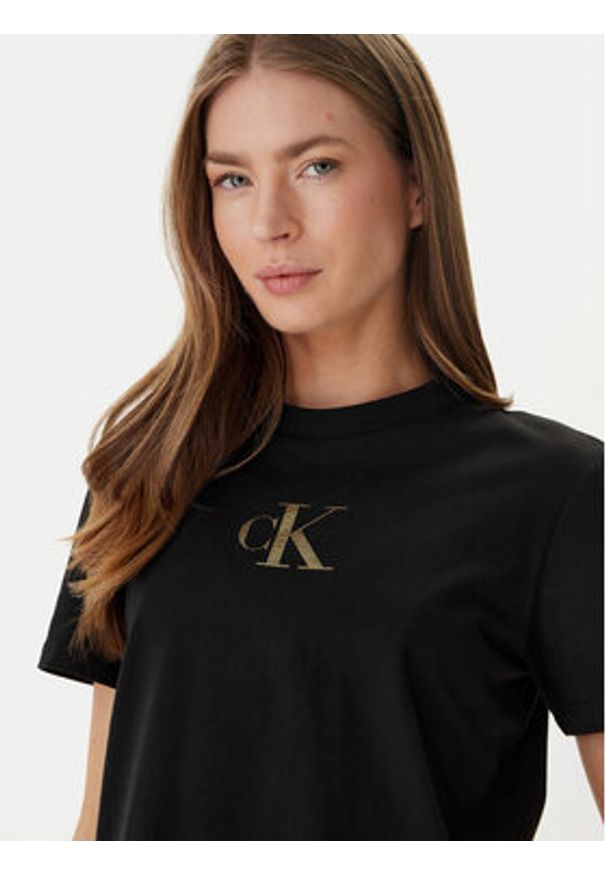 Calvin Klein Jeans T-Shirt Classic Foil LV047E804G Czarny Regular Fit. Kolor: czarny. Materiał: bawełna