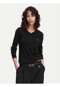 Beverly Hills Polo Club Sweter P-SS26W-M536563 Czarny Regular Fit. Typ kołnierza: polo. Kolor: czarny. Materiał: bawełna #1