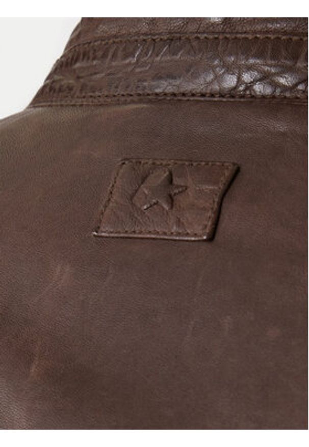 Milestone Kurtka skórzana Oliverio 611099 60770 Brązowy Regular Fit. Kolor: brązowy. Materiał: skóra