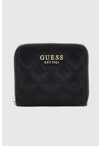 Guess - GUESS Czarny portfel damski Giully. Kolor: czarny. Materiał: skóra ekologiczna