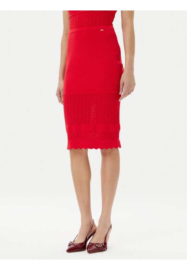 Gaudi Spódnica ołówkowa 511FD73005 Czerwony Slim Fit. Kolor: czerwony. Materiał: syntetyk