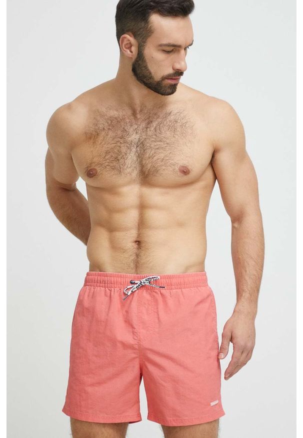 Pepe Jeans szorty kąpielowe Fletcher kolor pomarańczowy. Kolor: pomarańczowy. Materiał: tkanina