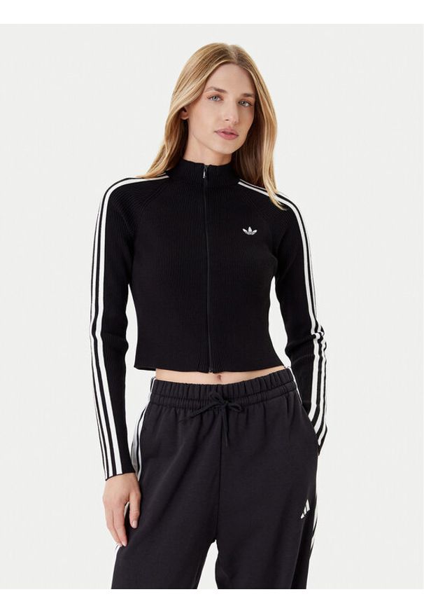 Adidas - adidas Bluza adicolor 3-Stripes JY2597 Czarny Slim Fit. Kolor: czarny. Materiał: wiskoza