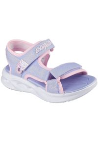 skechers - Sandały Skechers Sola Glow Sandal, Dzieci. Kolor: fioletowy. Materiał: syntetyk, materiał