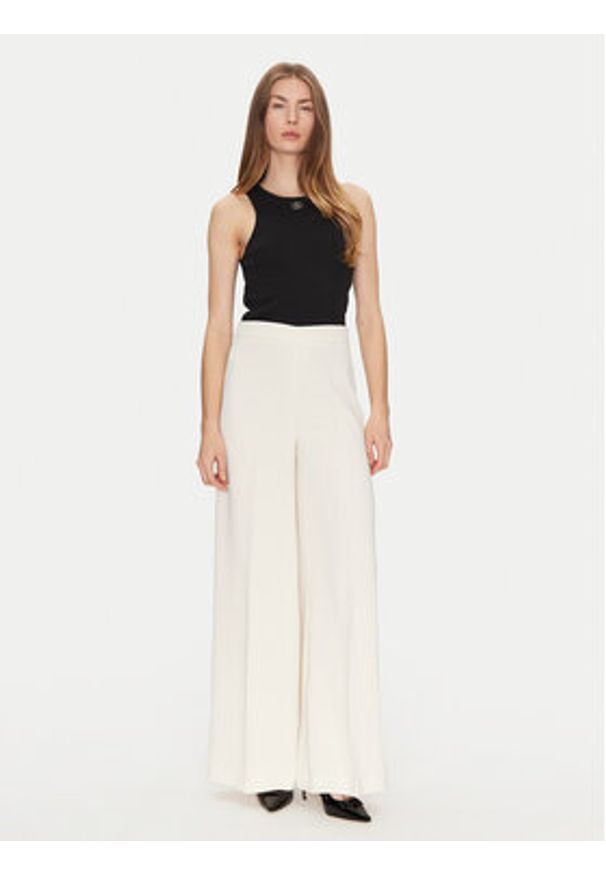TwinSet - TWINSET Spodnie palazzo 251TP2102 Écru Wide Leg. Materiał: syntetyk