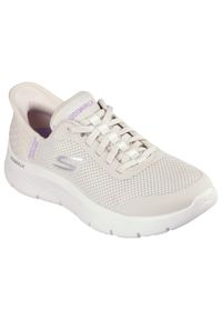 skechers - Damskie GO WALK FLEX GRAND ENTRY Slip-On Biały. Zapięcie: bez zapięcia. Kolor: biały. Materiał: materiał