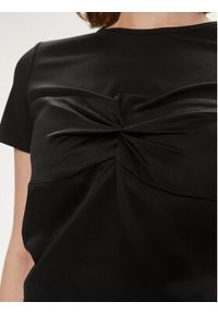 Sisley T-Shirt 3LRJL104Z Czarny Regular Fit. Kolor: czarny. Materiał: syntetyk