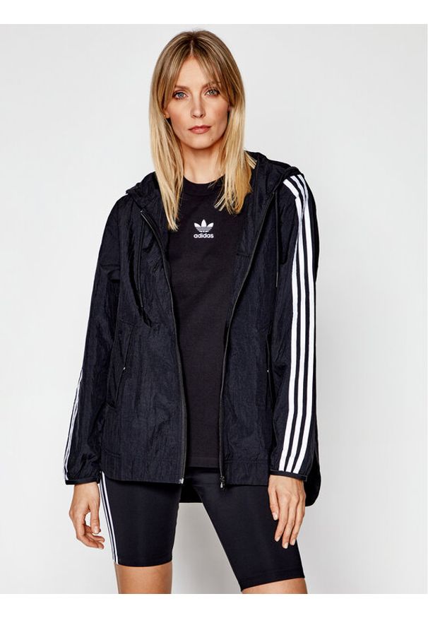 Adidas - adidas Wiatrówka Windbreaker GN2780 Czarny Loose Fit. Kolor: czarny. Materiał: syntetyk