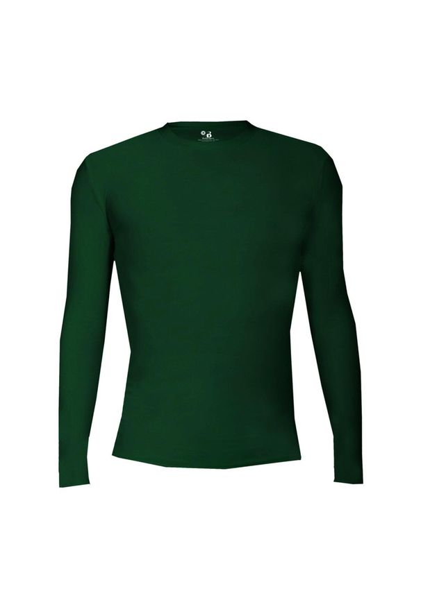BADGER SPORT - Koszulka z długim rękawem Pro Compression Adults Men Round Neck Undershirt. Kolor: zielony. Długość rękawa: długi rękaw. Długość: długie