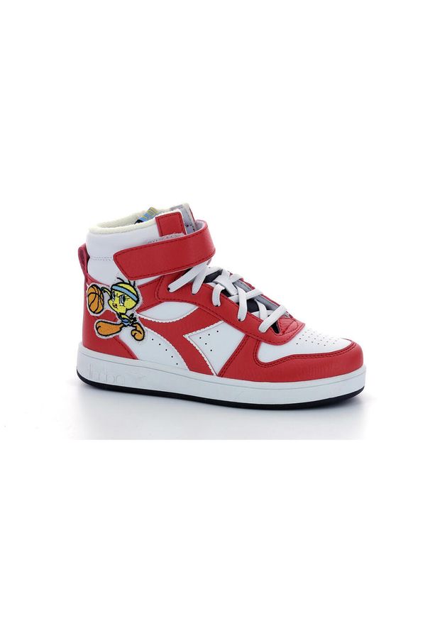 Diadora - Sneakersy dziecięce DIADORA MAGIC BASKET MID TWEETY PS 30. Kolor: czerwony. Sport: turystyka piesza