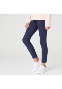 DOMYOS - Legginsy dziecięce Domyos. Kolekcja: plus size. Kolor: niebieski. Materiał: materiał, bawełna, poliester, elastan #1