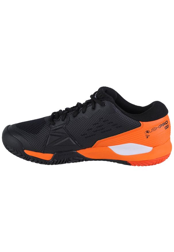 Buty do tenisa męskie Wilson Rush Pro Ace. Zapięcie: sznurówki. Kolor: czarny. Materiał: syntetyk, materiał. Szerokość cholewki: normalna. Sport: tenis