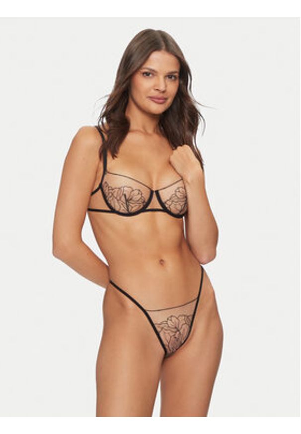 Undress Code Stringi Blossom 659 Czarny. Kolor: czarny. Materiał: syntetyk