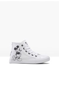 bonprix - Wysokie sneakersy Myszka Miki. Kolor: biały #1