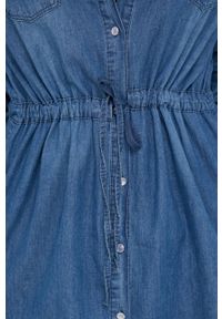 Answear Lab - Sukienka jeansowa. Kolor: niebieski. Materiał: jeans. Długość rękawa: długi rękaw. Typ sukienki: rozkloszowane. Styl: wakacyjny #3