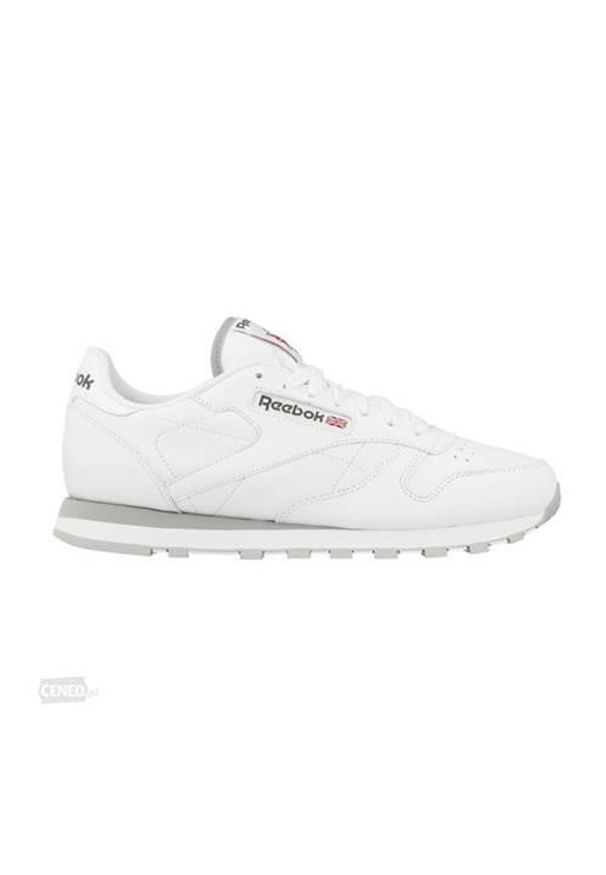 Buty do chodzenia męskie Reebok CL Lthr. Zapięcie: sznurówki. Kolor: biały. Materiał: materiał, syntetyk, tkanina, skóra. Szerokość cholewki: normalna. Sport: turystyka piesza