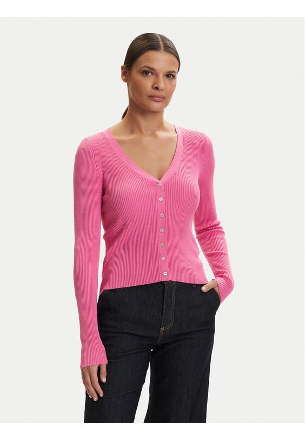 only - ONLY Kardigan Mist 15363392 Różowy Slim Fit. Kolor: różowy. Materiał: syntetyk