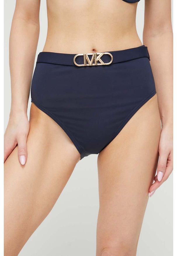 MICHAEL Michael Kors figi kąpielowe kolor granatowy. Stan: podwyższony. Kolor: niebieski