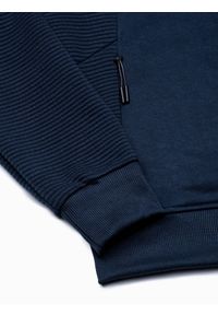 Ombre Clothing - Bluza męska rozpinana z kapturem - granatowa V4 OM-SSZP-0124 - L. Typ kołnierza: kaptur. Kolor: niebieski. Materiał: bawełna, tkanina, poliester. Wzór: nadruk #7