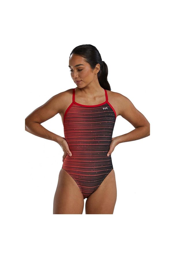 TYR - Strój Kąpielowy Tyr Diamondfit Durafast Elite Speedwarp – Czerwony – Rozmiar 32. Kolor: czerwony