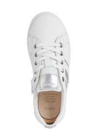 Geox buty skórzane dziecięce kolor srebrny. Nosek buta: okrągły. Zapięcie: sznurówki. Kolor: srebrny. Materiał: skóra #5