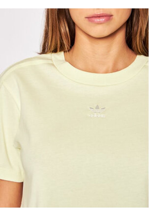 Adidas - adidas Koszulka techniczna Luxe H56452 Żółty Regular Fit. Kolor: żółty. Materiał: bawełna
