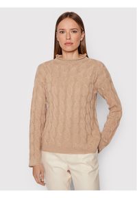 United Colors of Benetton - United Colors Of Benetton Sweter 1335D2467 Brązowy Regular Fit. Kolor: brązowy. Materiał: syntetyk