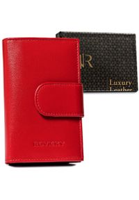 ROVICKY - Portfel skórzany Rovicky czerwony R-RD-40-GCL Red. Kolor: czerwony. Materiał: skóra