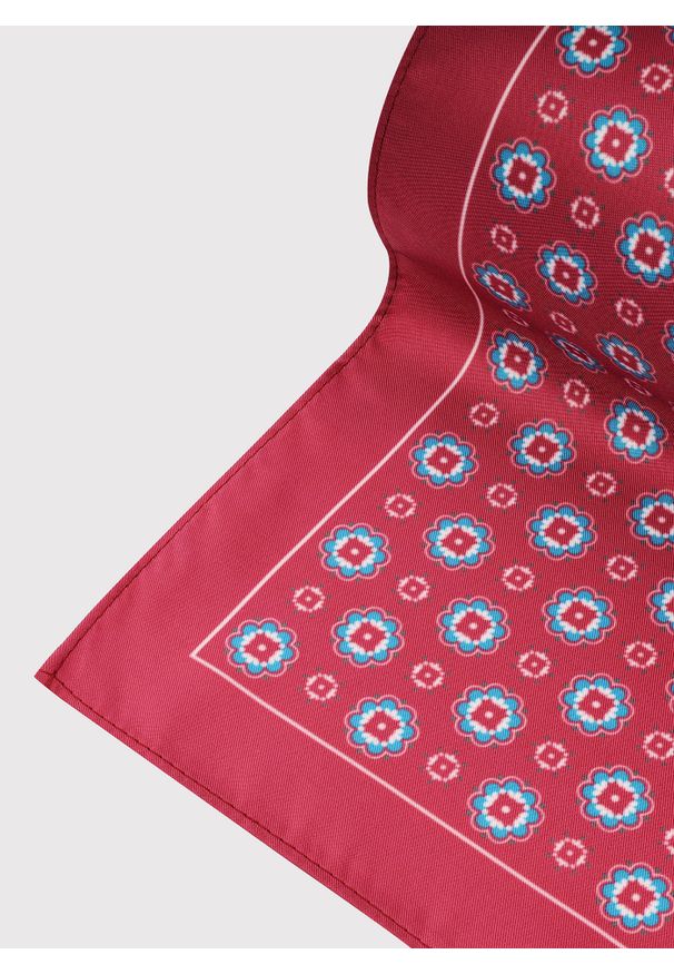 Pako Lorente - PAKO LORENTE – Różowa poszetka we wzór. Kolor: różowy. Materiał: poliester