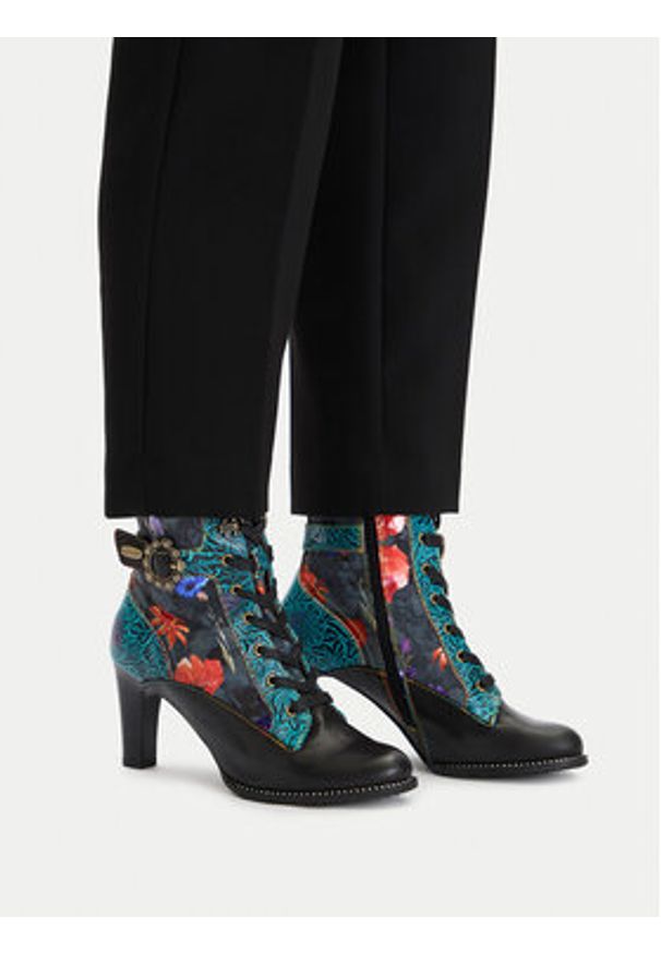Laura Vita Trzewiki Alcbaneo 167 Czarny. Kolor: czarny. Materiał: lakier, skóra
