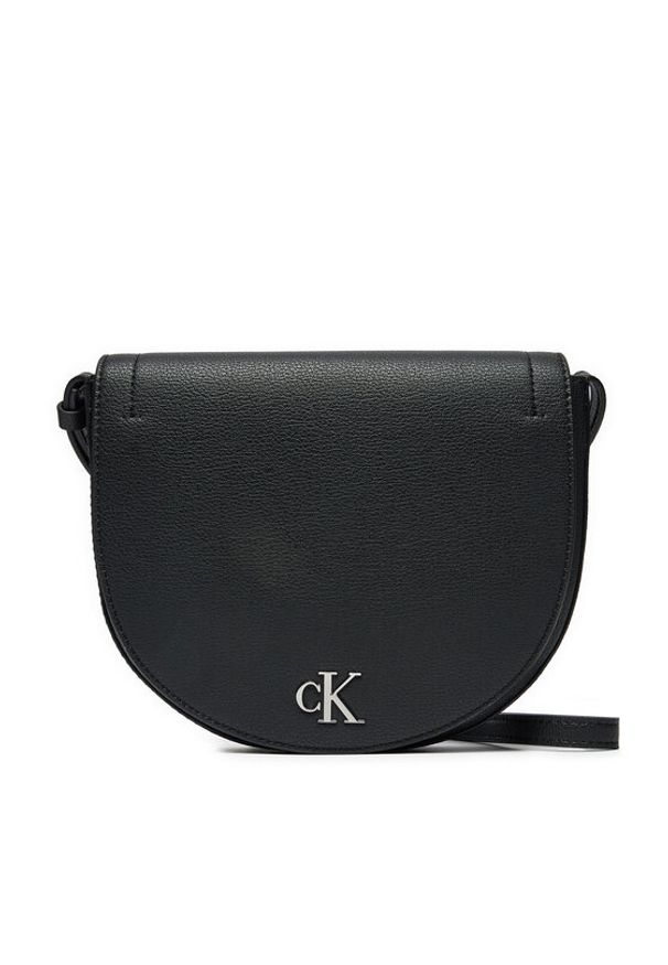 Calvin Klein Jeans Torebka Minimal Monogram K60K612718 Czarny. Kolor: czarny. Materiał: skórzane