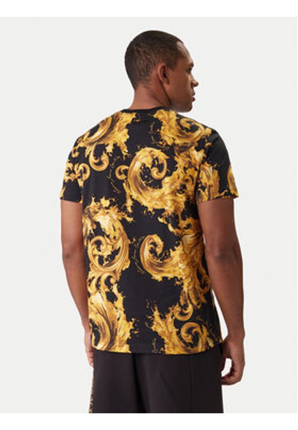 Versace Jeans Couture T-Shirt 80GAH6S0 JS543 Czarny Regular Fit. Kolor: czarny. Materiał: bawełna