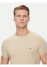 TOMMY HILFIGER - Tommy Hilfiger T-Shirt MW0MW10800 Beżowy Slim Fit. Kolor: beżowy. Materiał: bawełna