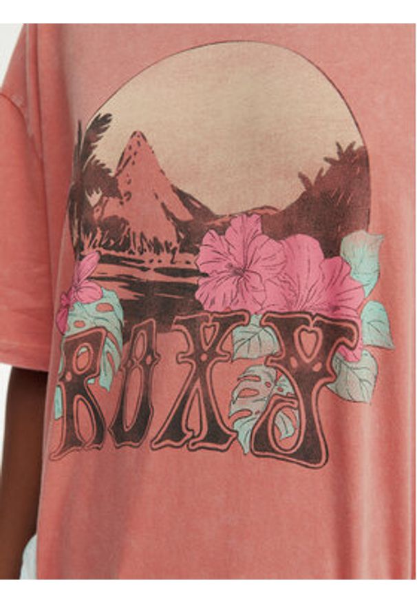 Roxy T-Shirt Talloversize Washed ERJZT06081 Pomarańczowy jasny Loose Fit. Kolor: pomarańczowy. Materiał: bawełna