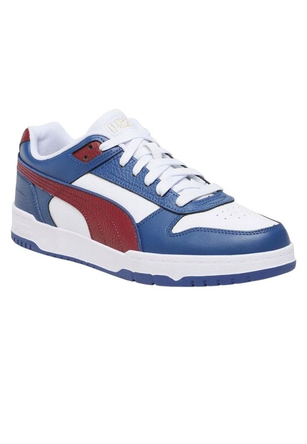 Puma - Niskie Buty Męskie RBD Game Z Krowiej Skóry. Kolor: wielokolorowy, niebieski, biały. Materiał: skóra. Sport: turystyka piesza