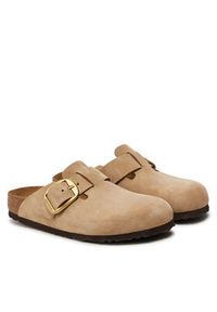 Birkenstock Klapki Boston Big Buckle 1028052 Beżowy. Kolor: beżowy. Materiał: skóra, nubuk #3