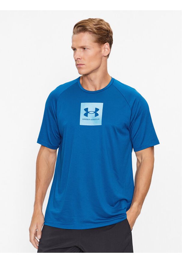 Under Armour T-Shirt Ua Tech Prt Fill Ss 1380785 Niebieski Loose Fit. Kolor: niebieski. Materiał: syntetyk