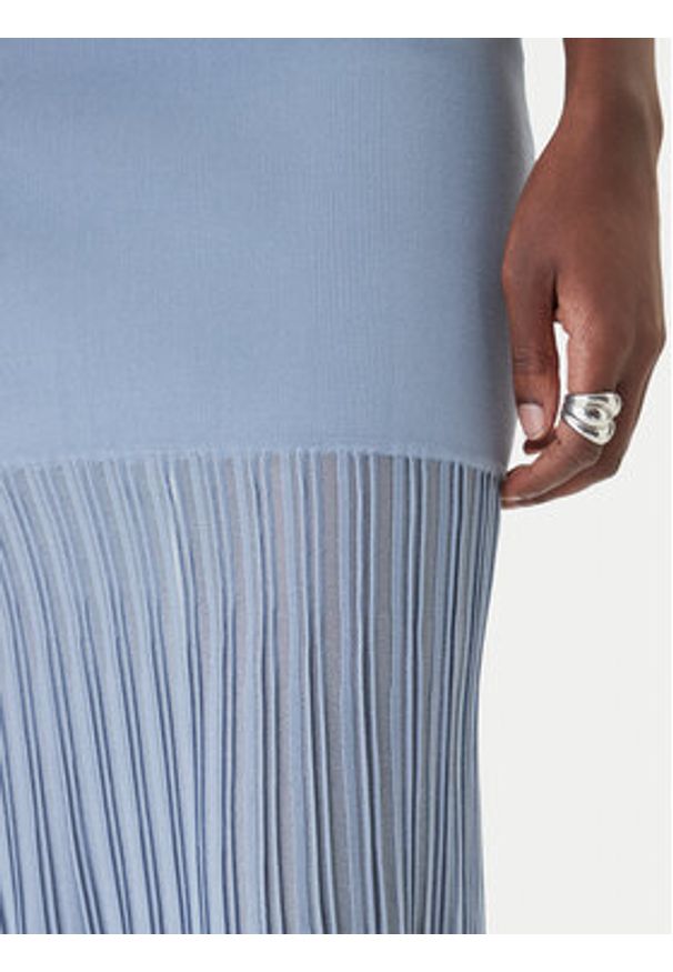 MICHAEL Michael Kors Sukienka dzianinowa MS683HGBFD Błękitny Slim Fit. Kolor: niebieski. Materiał: syntetyk