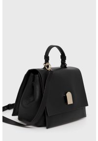 Furla torebka skórzana kolor czarny. Kolor: czarny. Materiał: skórzane #5
