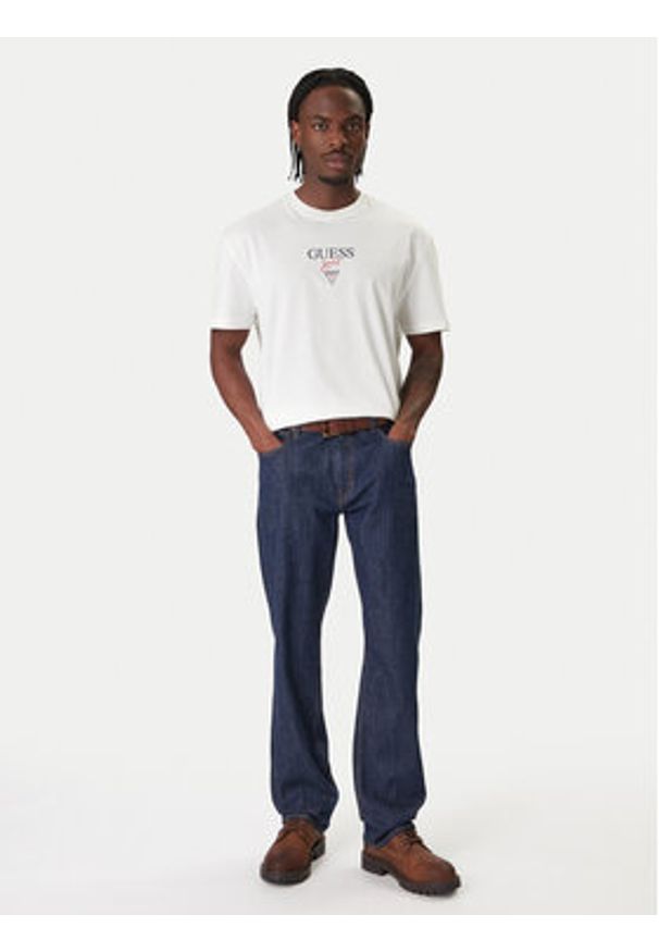 Guess Jeans T-Shirt M6RI45 K8HM0 Biały Oversize. Kolor: biały. Materiał: bawełna