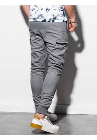 Ombre Clothing - Spodnie męskie joggery P997 - szare - XXL. Kolor: szary. Materiał: bawełna, elastan #2